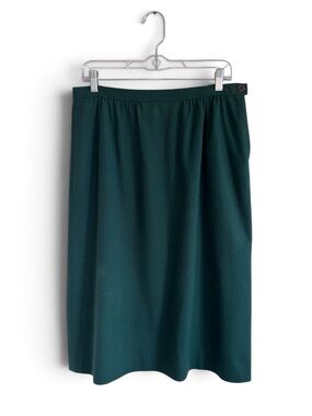 Vintage Pendleton Pure Virgin Wool‎ Midi Skirt Forest Green 14